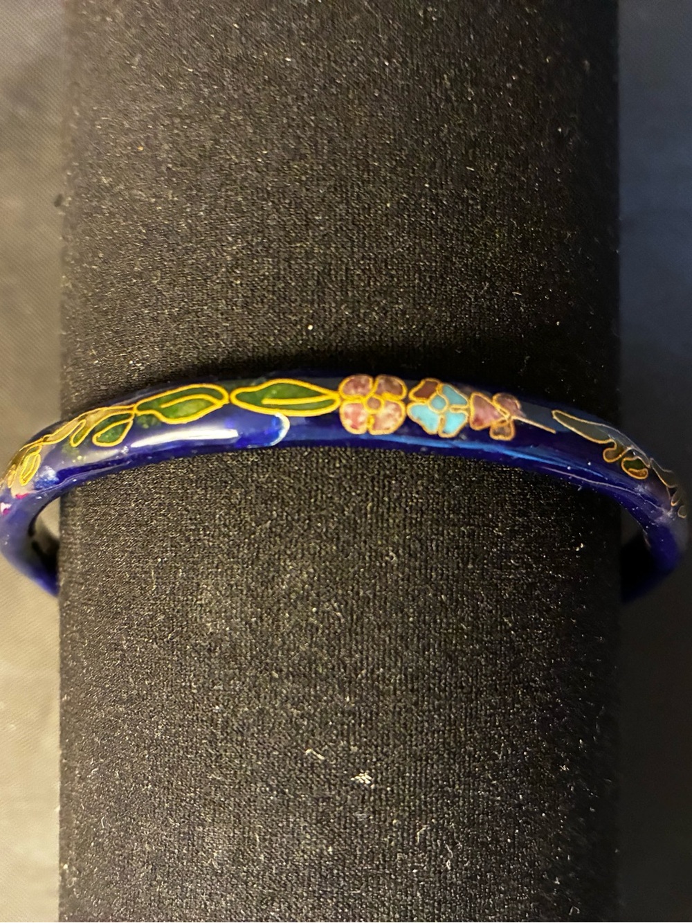 Blue cloisonné bangle bracelet